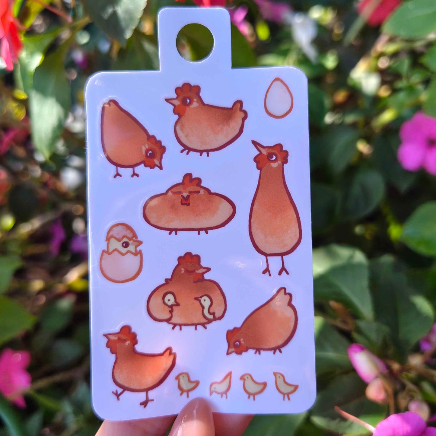 chickens mini sticker sheet