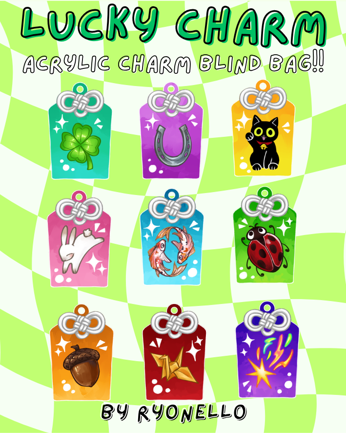LUCKY CHARM ROUNDED ACRYLIC CHARMS