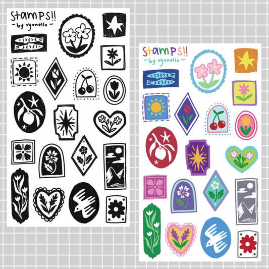 STAMPS STICKER SHEETS