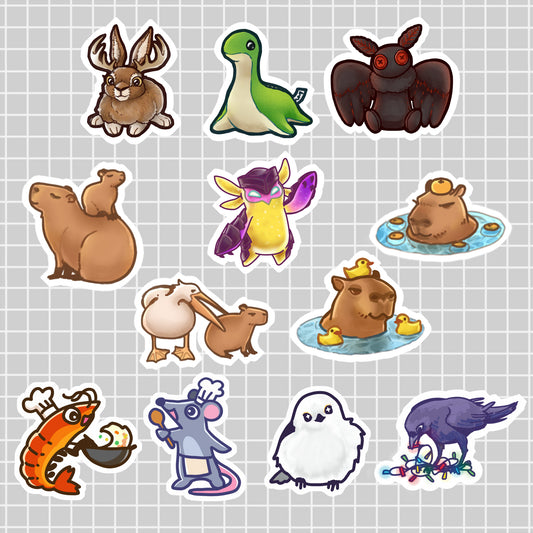 ASSORTED 2.5" CRITTER STICKERS